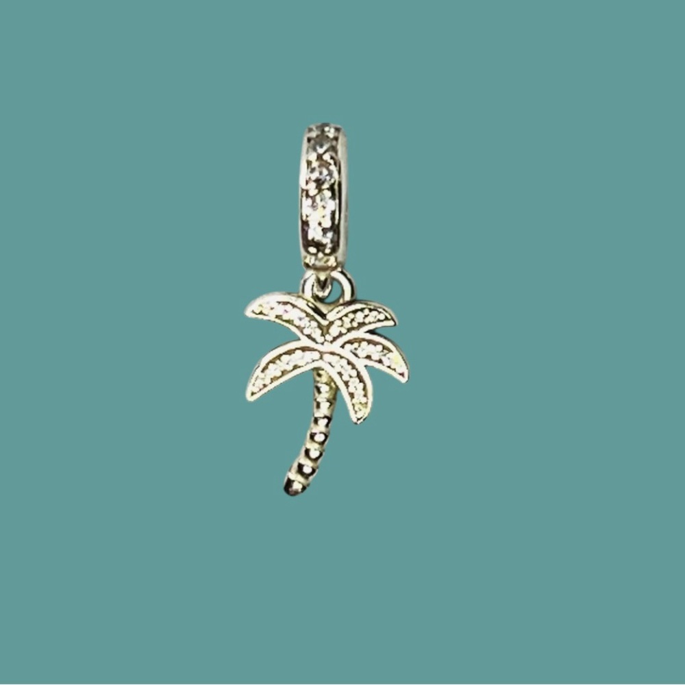 Retired PANDORA s925 Dangle charm Sparkling Palm Tree